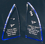 Acrylic Laser and 420 Sailing Trophies